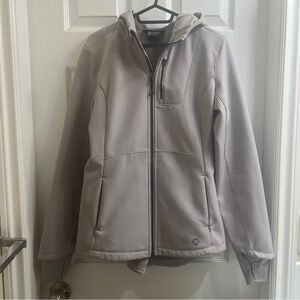 Mondetta Outdoor Performance Blue Water-Resistant Fleece-Lined Rain Jacket Coat
